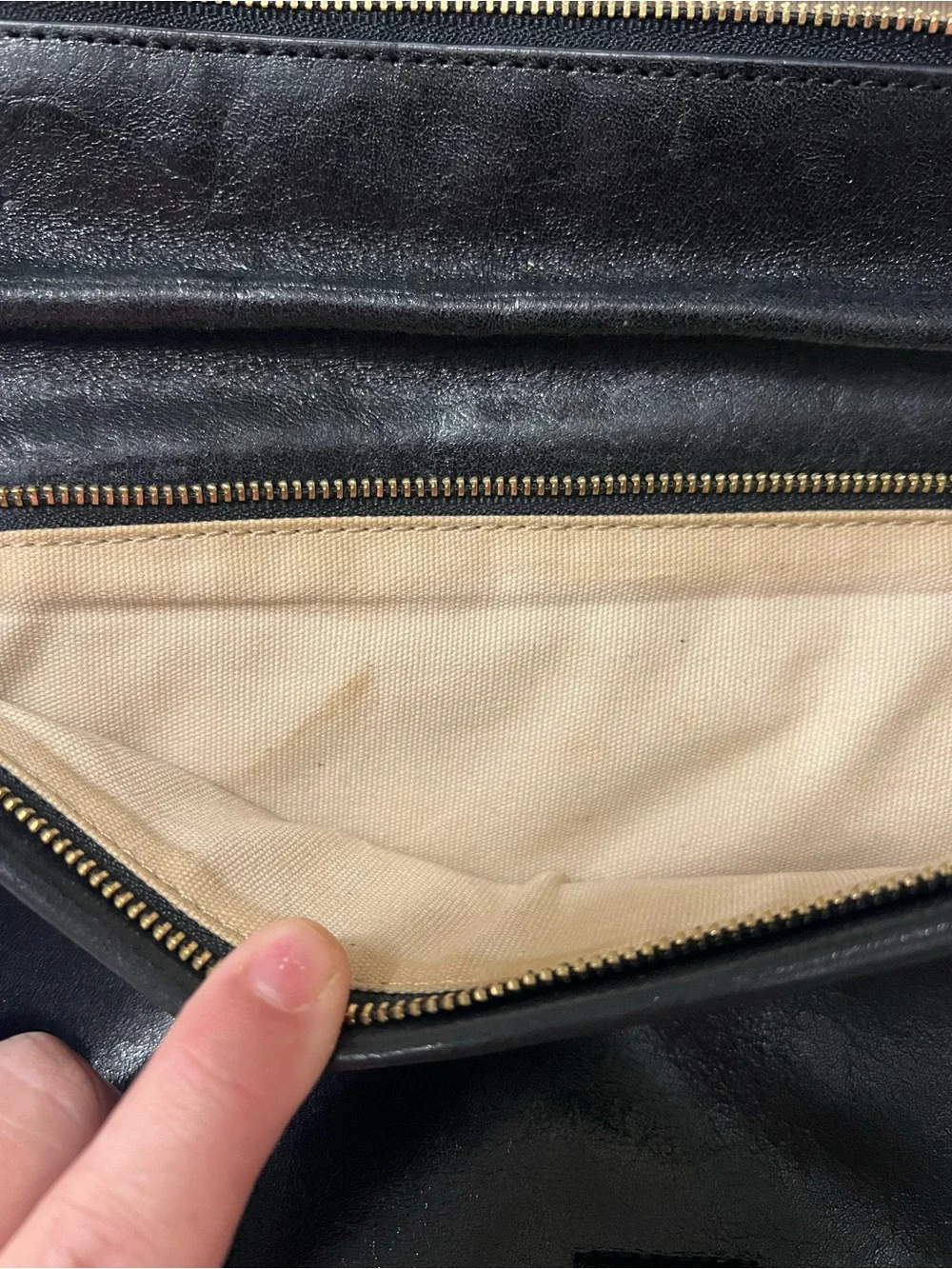 Tory Burch Black Leather Shoulder Bag with Gold Chain Strap